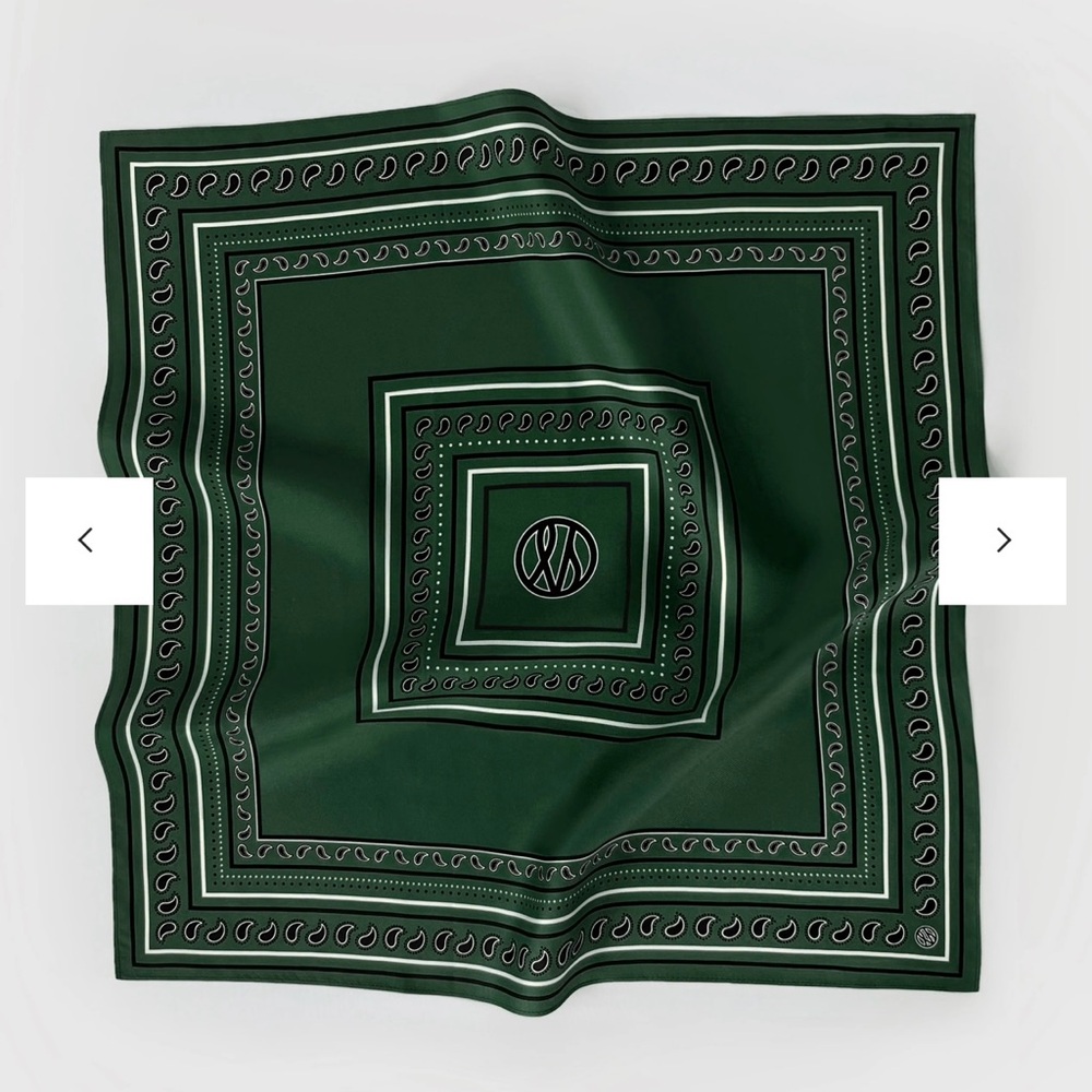 Lescarf Paisley Green Silk Scarf